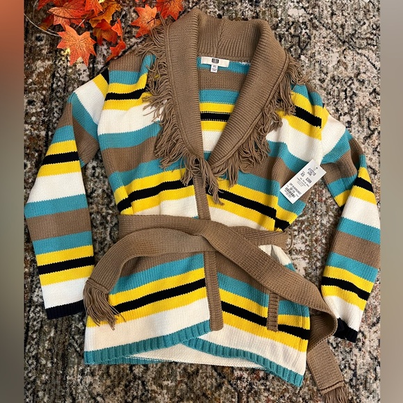 NWT Etcetera knit wrap fringe sweater - Picture 1 of 8